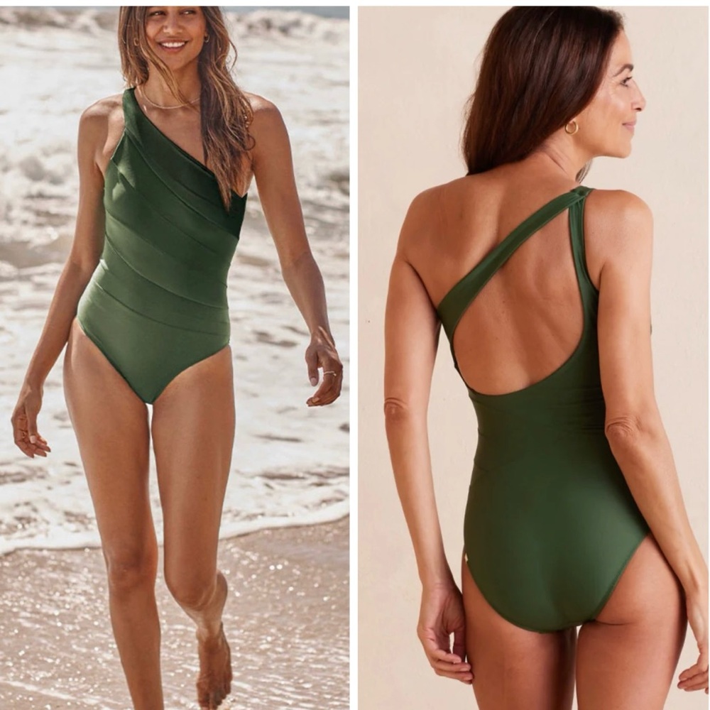 Summersalt The Sidestroke Swimsuit in Olive Green One Piece Women’s Size 14